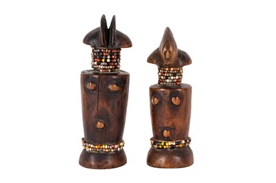 Lot 31 - ZARAMO PEOPLE OF TANZANIA, A PAIR OF MWANA HITI FEMALE DOLLS