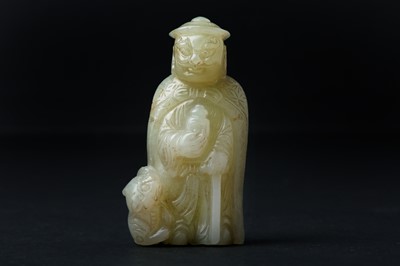 Lot 80 - A CHINESE JADE 'HUREN' CARVED FIGURE