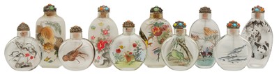 Lot 1033 - A GROUP OF TEN CHINESE INSIDE-PAINTED SNUFF BOTTLES