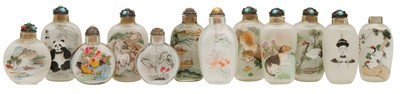 Lot 1034 - A GROUP OF TWELVE CHINESE INSIDE-PAINTED SNUFF BOTTLES