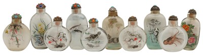 Lot 1032 - A GROUP OF TEN CHINESE INSIDE-PAINTED SNUFF BOTTLES