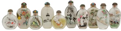 Lot 1031 - A GROUP OF TEN CHINESE INSIDE-PAINTED SNUFF BOTTLES