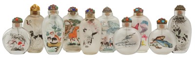 Lot 1030 - A GROUP OF TEN CHINESE INSIDE-PAINTED SNUFF BOTTLES