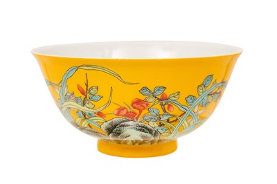 Lot 55 - A CHINESE FAMILLE-JAUNE BOWL