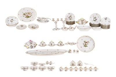 Lot 176 - A substantial Herend Rothschild bird pattern part dinner service