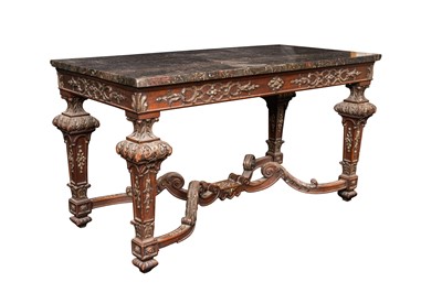 Lot 52 - A 19th-century Louis XIV provincial style marble topped table, circa 1880