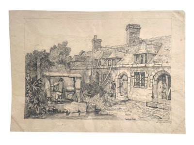 Lot 201 - Prout (Samuel) attributed to, Two studies, including ‘at Glastonbury’