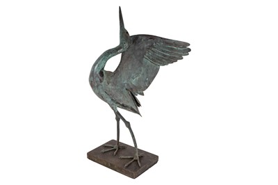 Lot 93 - Robin Kenneth Lewis (South Africa, 1942-88), a patinated bronze of an Egret