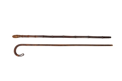Lot 19 - A VICTORIAN SWORDSTICK AND A SILVER-MOUNTED CANE
