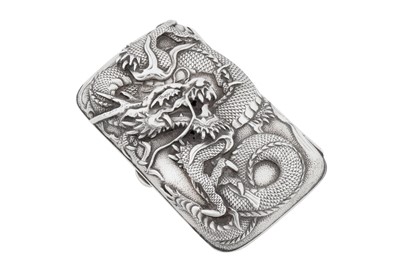Lot 227 - An early 20th century Japanese silver cigar or cigarillo case, Yokohama dated 1905 retailed by Kuhn and Komor (active circa 1897-1926)