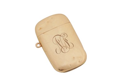 Lot 7 - An early 20th century American 14 carat gold vesta case, circa 1930