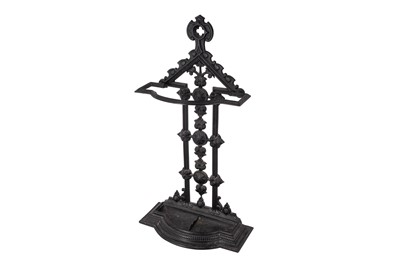Lot 108 - A LATE VICTORIAN CAST IRON STICK STAND, IN THE MANNER OF COALBROOKDALE