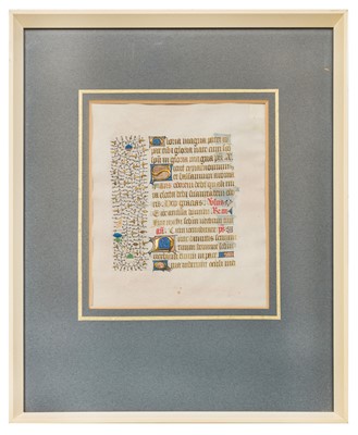Lot 10 - Medieval Illuminated Vellum Manuscript Leaf [c. 1425]