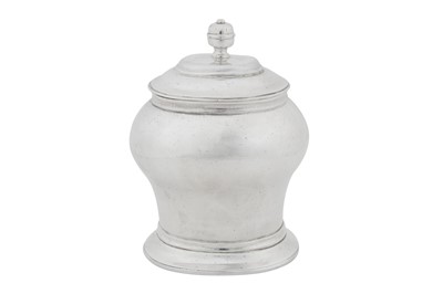 Lot 466 - A George II sterling silver tea caddy, London 1745 by Samuel Taylor (reg. 3rd May 1744)
