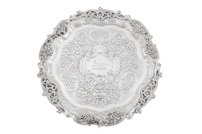 Lot 434 - A George IV sterling silver salver, London 1820 by Robert Hennell II