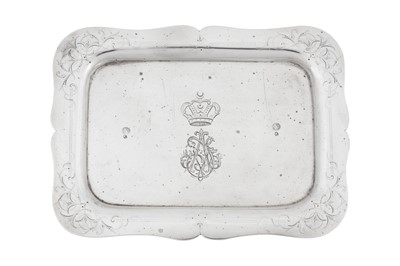 Lot 234 - A late 19th century Ottoman Turkish silver dish, circa 1870, Tughra of Sultan Abdul Aziz (r.1861-76)