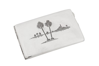 Lot 251 - A mid-20th century Iraqi silver cigarette case, Omara circa 1940