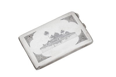 Lot 250 - A mid-20th century Iraqi silver and niello cigarette case, Omara circa 1940