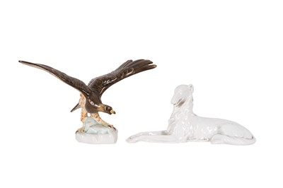 Lot 127 - Two large Herend porcelain animals
