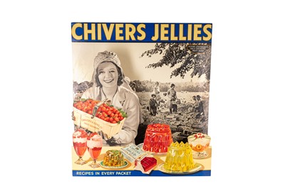 Lot 4 - A LARGE FOLDING CHIVERS JELLIES 'RECIPIES IN EVERY PACKET' ADVERTISING WINDOW DISPLAY STAND
