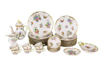 Lot 179 - A Herend Victoria pattern 36 piece part coffee and dinner service