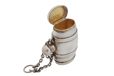 Lot 29 - A Victorian sterling silver novelty scent bottle / vinaigrette combination, London 1863 by Sampson Mordan