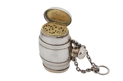 Lot 29 - A Victorian sterling silver novelty scent bottle / vinaigrette combination, London 1863 by Sampson Mordan