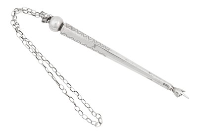 Lot 408 - Judaica – A Victorian sterling silver torah pointer (yad), London 1895 by JM, probably Joseph Maxfield (reg. 19th Feb 1892)