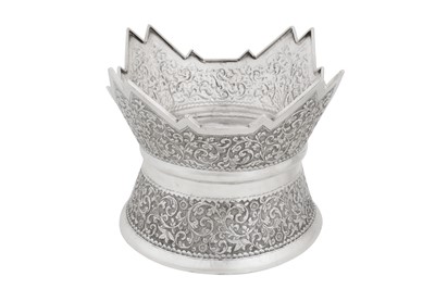 Lot 145 - An unusual late 19th / early 20th century Anglo – Indian unmarked silver stand or bowl, Cutch circa 1910