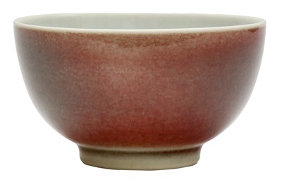 Lot 206 - A SMALL CHINESE PEACH BLOOM-GLAZED CUP