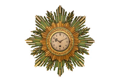 Lot 132 - LATE 19TH CENTURY FRENCH SUNBURST WALL CLOCK