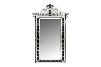 Lot 159 - A LARGE VENETIAN STYLE ETCHED GLASS MIRROR, 20TH CENTURY