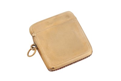 Lot 4 - A George V 9 carat gold vesta case, Chester 1914 by Asprey