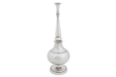 Lot 265 - An early 20th century Iraqi unmarked silver rose water sprinkler, Baghdad circa 1930