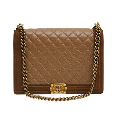 Lot 101 - Chanel Brown Large Boy Bag
