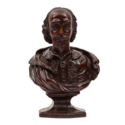 Lot 65 - An carved bust of William Shakespeare