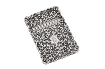 Lot 140 - A late 19th century Anglo – Indian unmarked silver card case, Cutch dated 1898