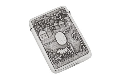 Lot 132 - An early 20th century Anglo – Indian silver card case, Calcutta, Bhowanipore circa 1910 by Dass and Dutt