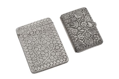 Lot 107 - A late 19th / early 20th century Anglo – Indian unmarked silver card case, Kashmir circa 1900