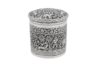 Lot 102 - An early 20th century Anglo – Indian unmarked silver dressing table box, Lucknow circa 1910