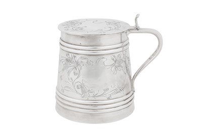 Lot 275 - A Nicholas II Russian 84 zolotnik silver tankard, Moscow circa 1900 by CBK (untraced)