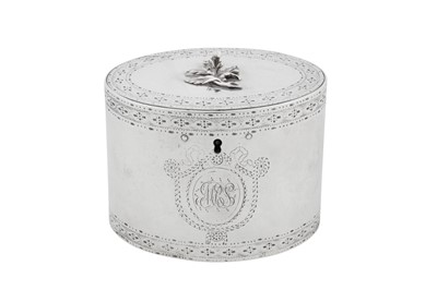 Lot 452 - A George III sterling silver tea caddy, London 1776 by William Vincent