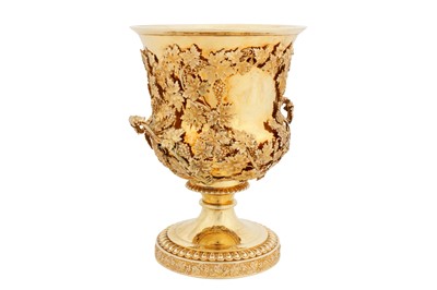 Lot 458 - A George III sterling silver gilt twin handled cup, London 1815 by Samuel Hennell and John Terry