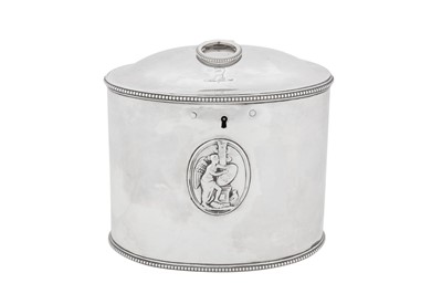 Lot 456 - A George III sterling silver tea caddy, London 1782 by Andrew Fogelberg and Stephen Gilbert (reg. 17th July 1780)