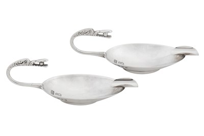 Lot 385 - A pair of Edward VIII Scottish silver Traprain treasure dishes or ashtrays, Edinburgh 1936 by Brook and Sons