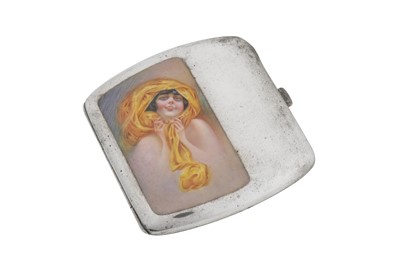 Lot 79 - An early 20th century German silver and enamel erotic cigarette case, Pforzheim circa 1920