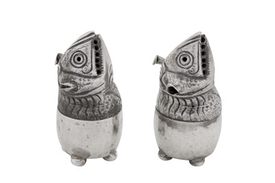 Lot 61 - A pair of Victorian sterling silver novelty pepper pots, London 1880 by Frederick Brasted