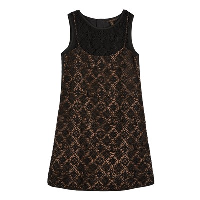Lot 232 - Louis Vuitton Black Monogram Lace Dress - Size 38