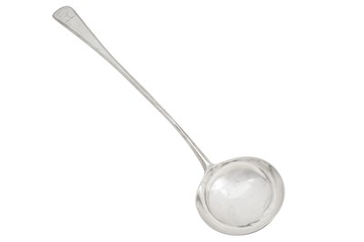 Lot 344 - A George III sterling silver soup ladle, London 1789 by Thomas Wallis