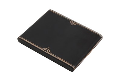 Lot 73 - An early 20th century French Art Deco 950 standard silver gilt and lacquer cigarette case, Paris circa 1920, retailed by Cartier